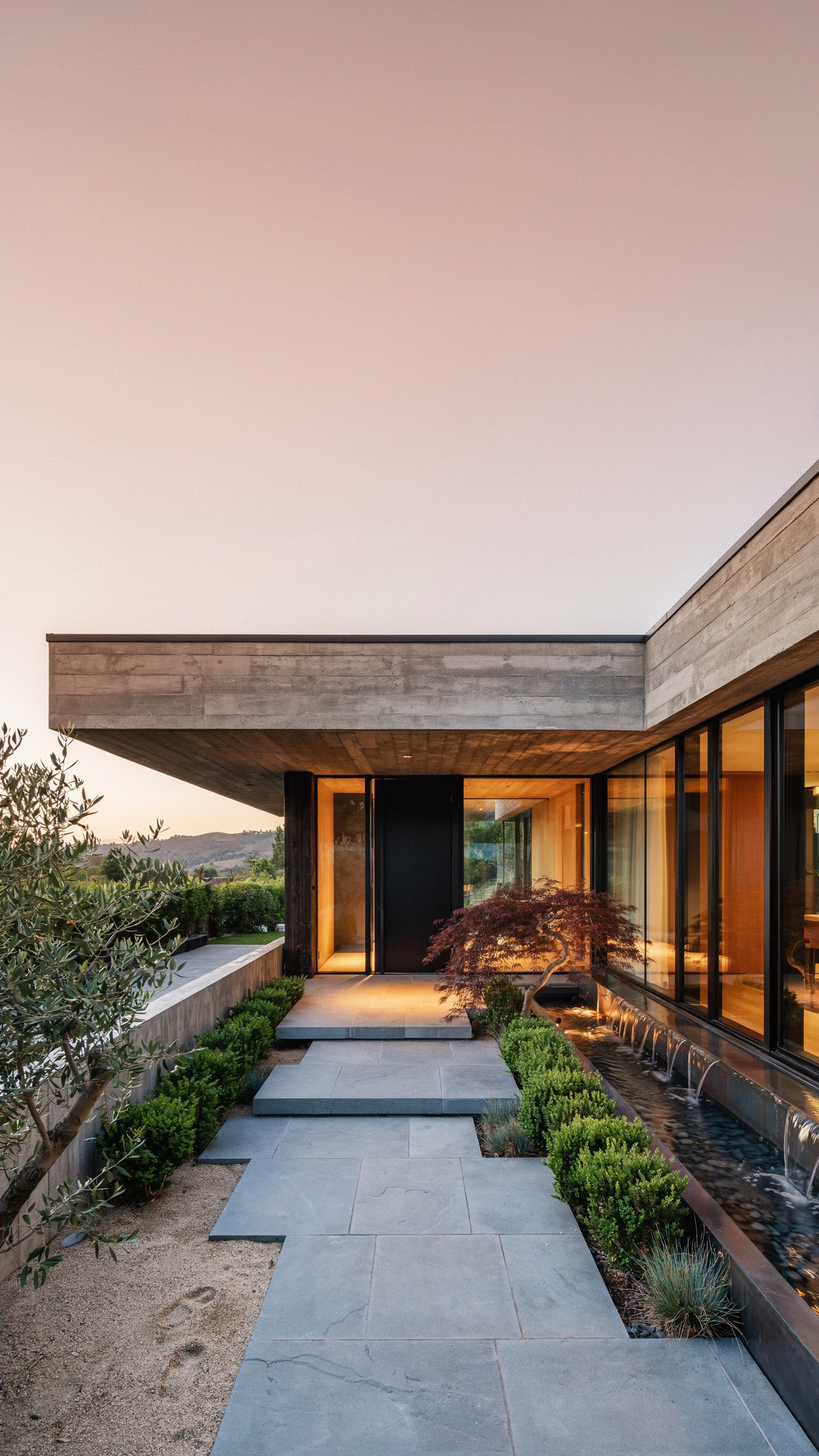 House exterior at golden hour
