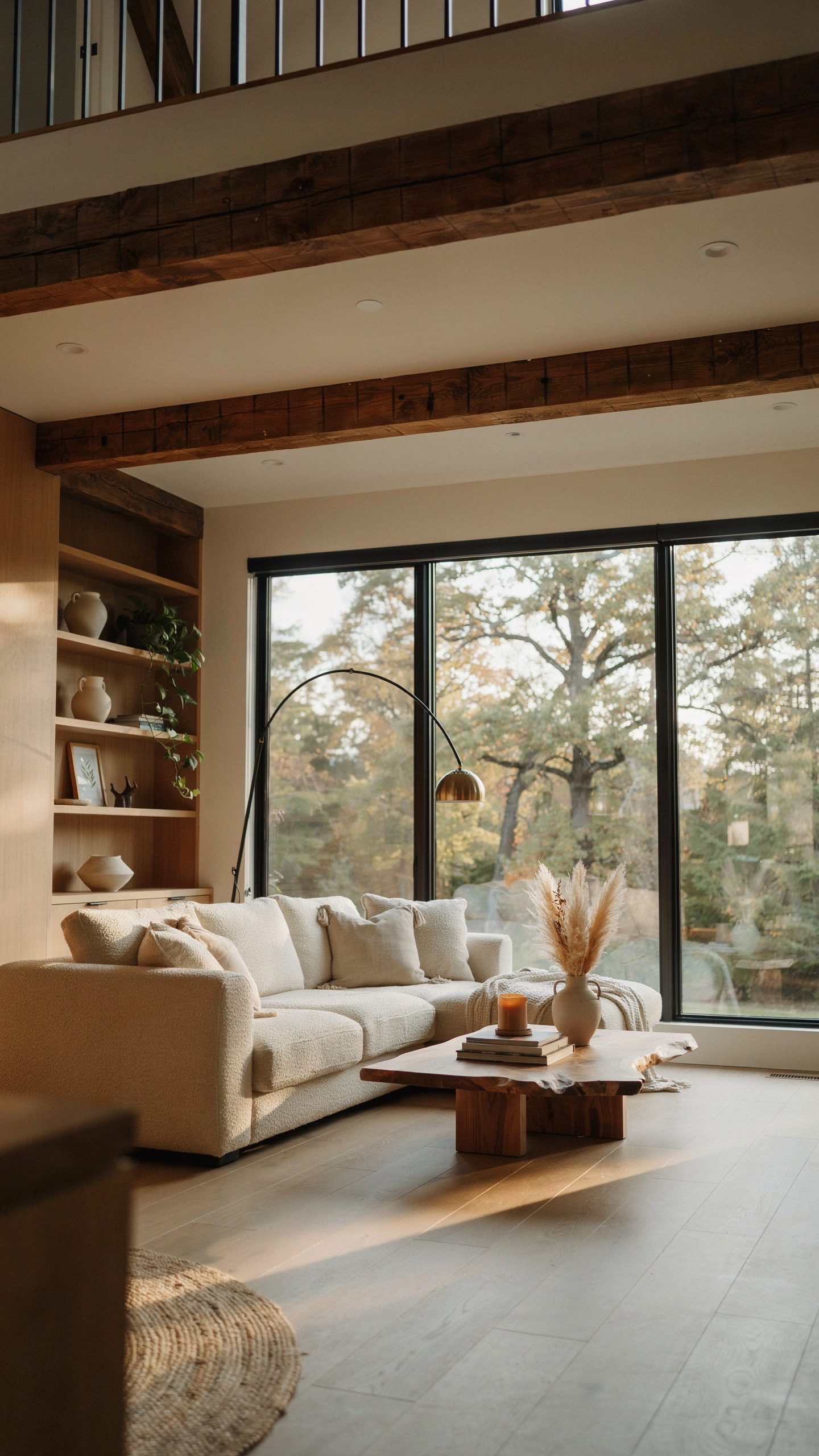 Open interior with glazing